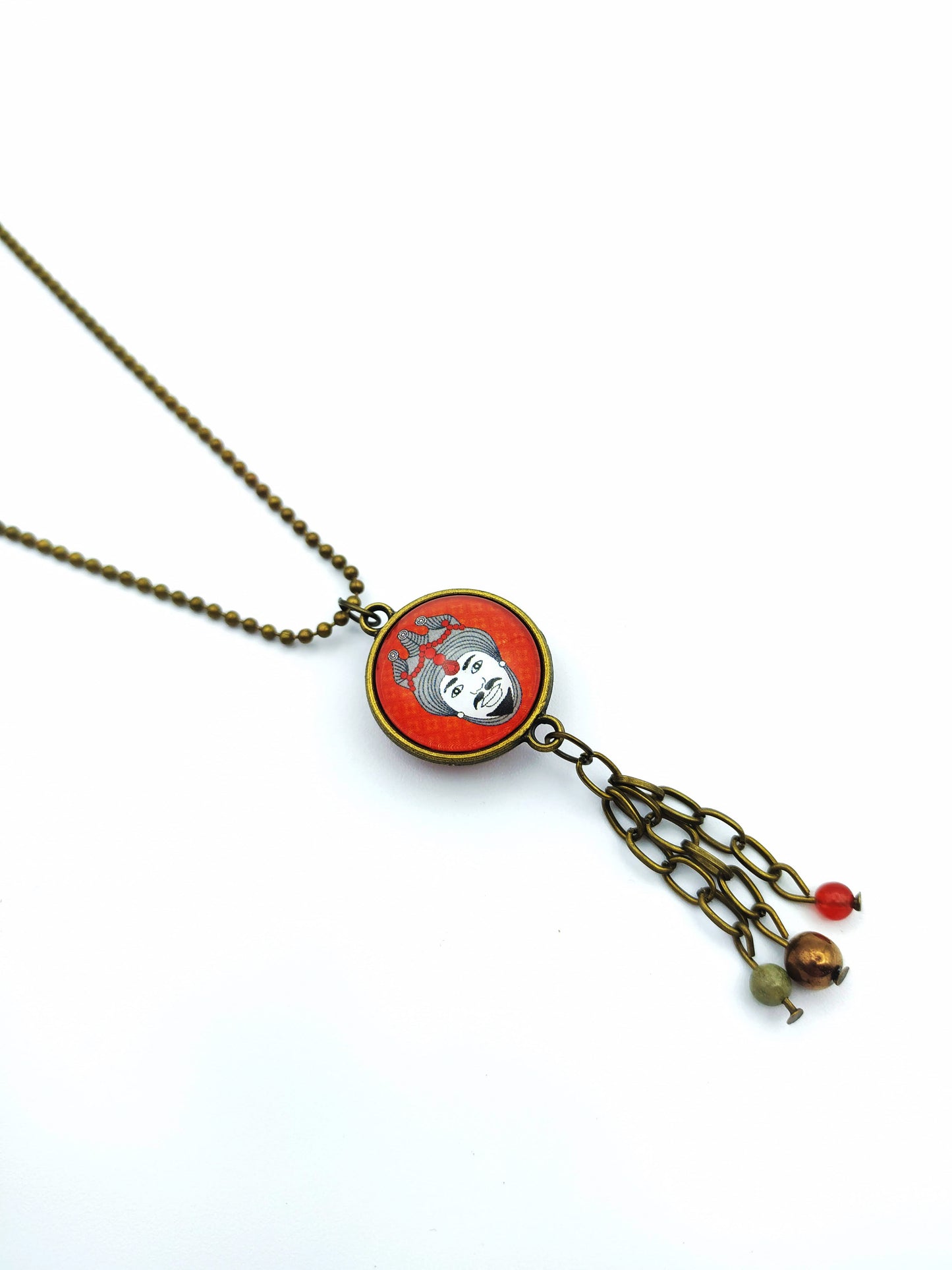 Double face red necklace