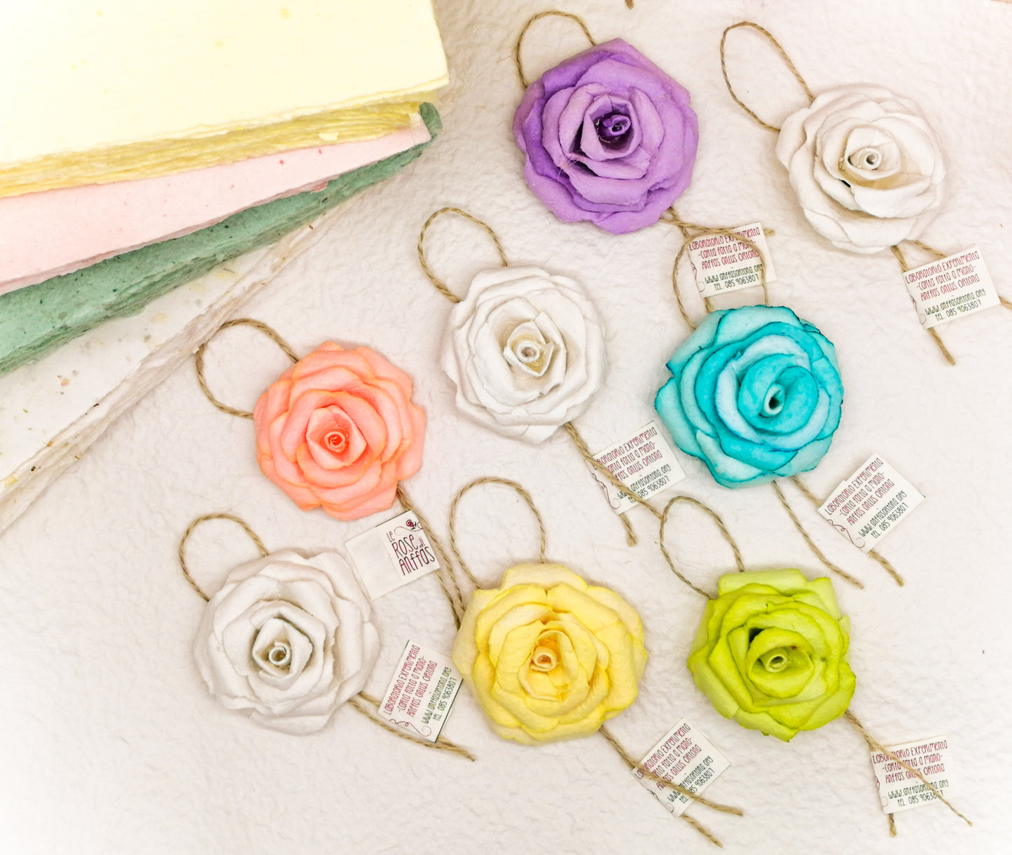 Pack of 6 magnet roses and noose