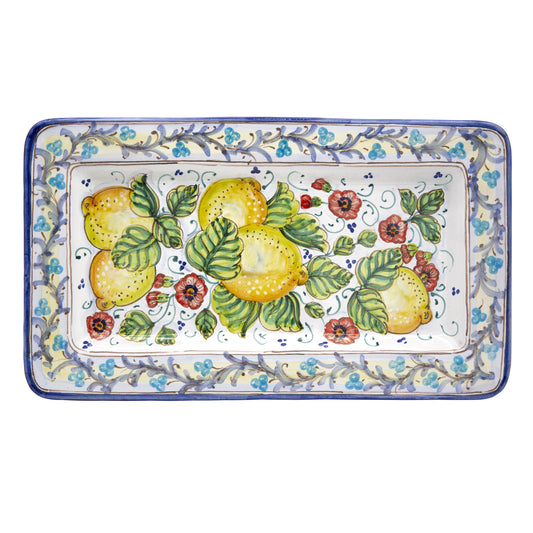 Rectangular tray - Limoni decoration