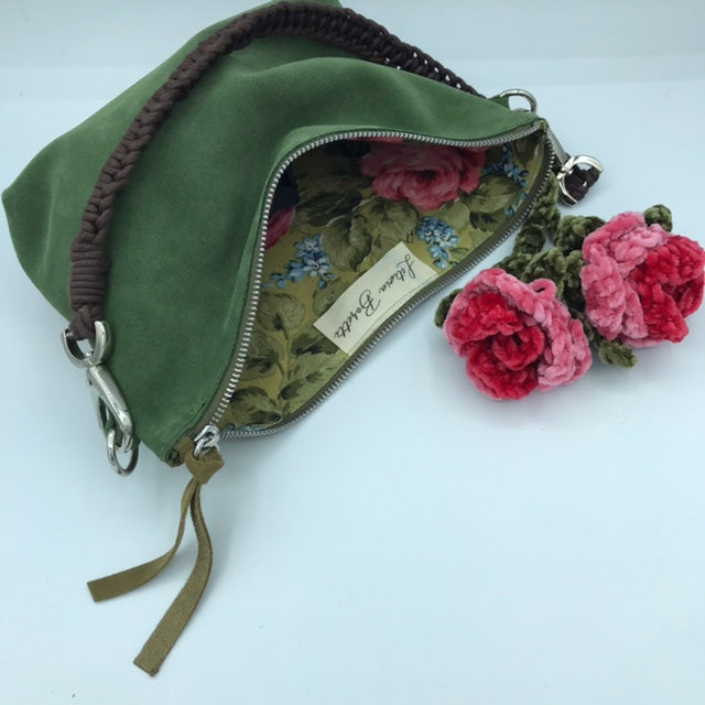 Green shades suede bag