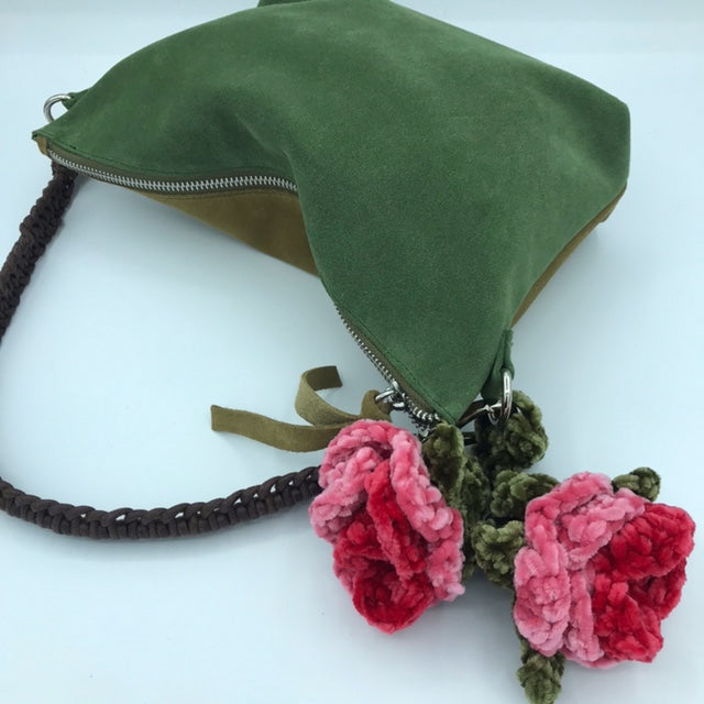 Green shades suede bag