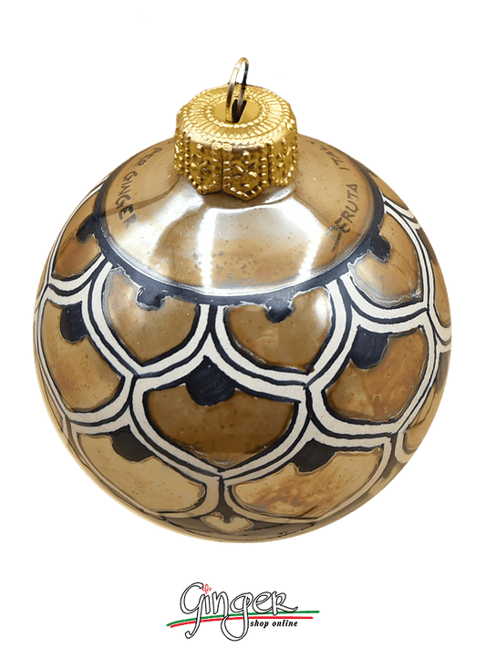 Deruta Ceramic Christmas Ball - LUSTER PEN - 60 mm