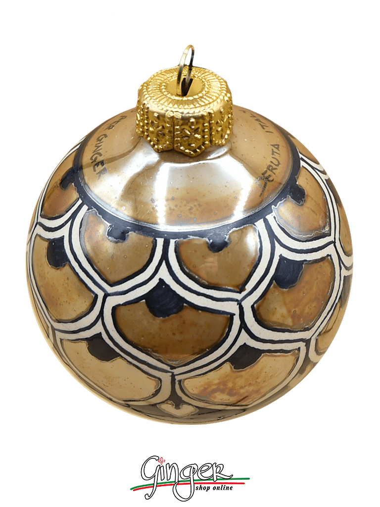 Deruta Ceramic Christmas Ball - LUSTER PEN - 60 mm