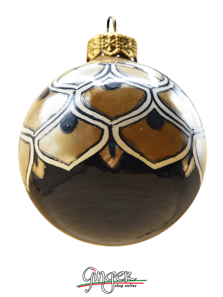 Deruta Ceramic Christmas Ball - LUSTER PEN - 60 mm