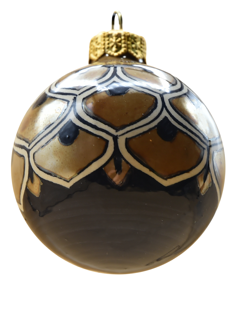 Hand painted Deruta Ceramic Christmas Ball - LUSTRO FEATHER  - 60 mm