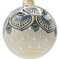Hand painted Deruta Ceramic Christmas Ball - LACE FEATHER BLUE